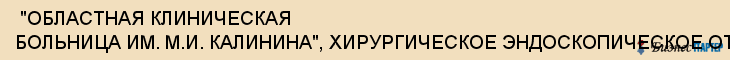  "ОБЛАСТНАЯ КЛИНИЧЕСКАЯ БОЛЬНИЦА ИМ. М.И. КАЛИНИНА", ХИРУРГИЧЕСКОЕ ЭНДОСКОПИЧЕСКОЕ ОТДЕЛЕНИЕ , Самара