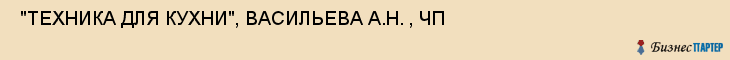  "ТЕХНИКА ДЛЯ КУХНИ", ВАСИЛЬЕВА А.Н. , ЧП , Самара