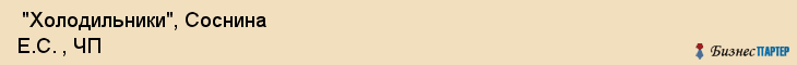 "Холодильники", Соснина Е.С. , ЧП , Самара