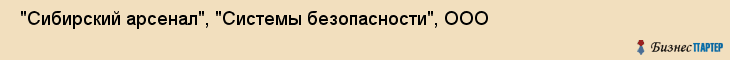  "Сибирский арсенал", "Системы безопасности", ООО , Самара