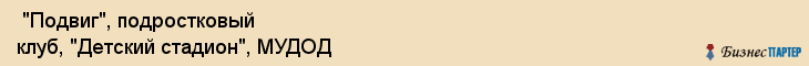  "Подвиг", подростковый клуб, "Детский стадион", МУДОД , Самара