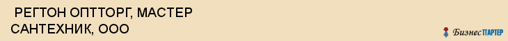  РЕГТОН ОПТТОРГ, МАСТЕР САНТЕХНИК, ООО , Самара