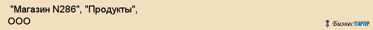  "Магазин N286", "Продукты", ООО , Самара