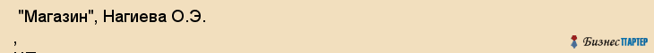  "Магазин", Нагиева О.Э. , ЧП , Самара