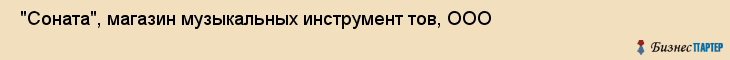 "Соната", магазин музыкальных инструмент тов, ООО , Самара