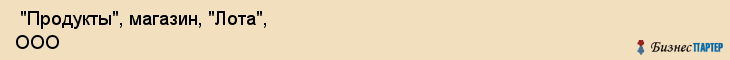  "Продукты", магазин, "Лота", ООО , Самара
