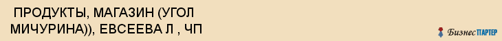  ПРОДУКТЫ, МАГАЗИН (УГОЛ МИЧУРИНА)), ЕВСЕЕВА Л , ЧП , Самара