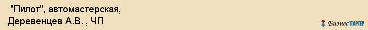  "Пилот", автомастерская, Деревенцев А.В. , ЧП , Самара