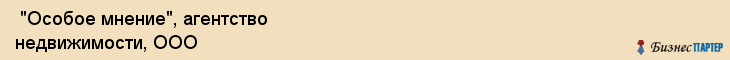  "Особое мнение", агентство недвижимости, ООО , Самара