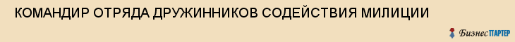  КОМАНДИР ОТРЯДА ДРУЖИННИКОВ СОДЕЙСТВИЯ МИЛИЦИИ , Самара