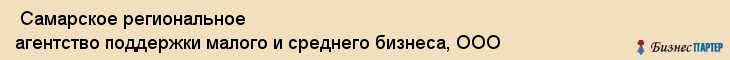  Самарское региональное агентство поддержки малого и среднего бизнеса, ООО , Самара