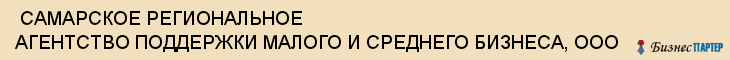  САМАРСКОЕ РЕГИОНАЛЬНОЕ АГЕНТСТВО ПОДДЕРЖКИ МАЛОГО И СРЕДНЕГО БИЗНЕСА, ООО , Самара
