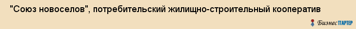  "Союз новоселов", потребительский жилищно-строительный кооператив , Самара