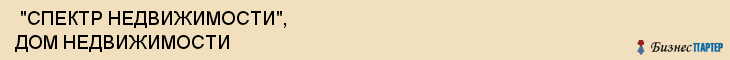  "СПЕКТР НЕДВИЖИМОСТИ", ДОМ НЕДВИЖИМОСТИ , Самара