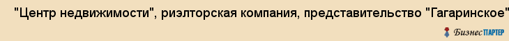  "Центр недвижимости", риэлторская компания, представительство "Гагаринское", ОАО , Самара