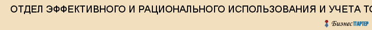  ОТДЕЛ ЭФФЕКТИВНОГО И РАЦИОНАЛЬНОГО ИСПОЛЬЗОВАНИЯ И УЧЕТА ТОПЛИВНОЭНЕРГЕТИЧЕСКИХ РЕСУРСОВ , Самара