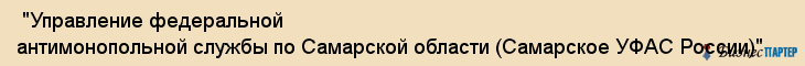  "Управление федеральной антимонопольной службы по Самарской области (Самарское УФАС России)" , Самара